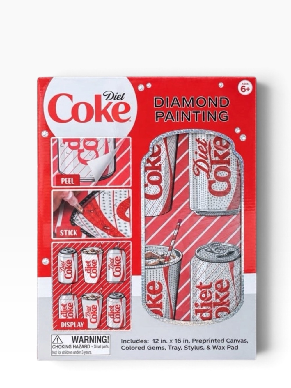 Diet Coke Diamond DIY Painting Canvas Craft Set 12x16 Wall Art Decor